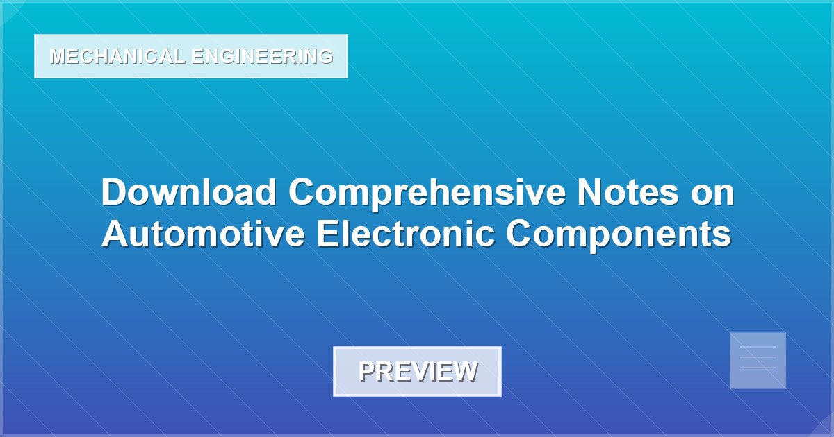 Automotive Electronic Components - Document Preview