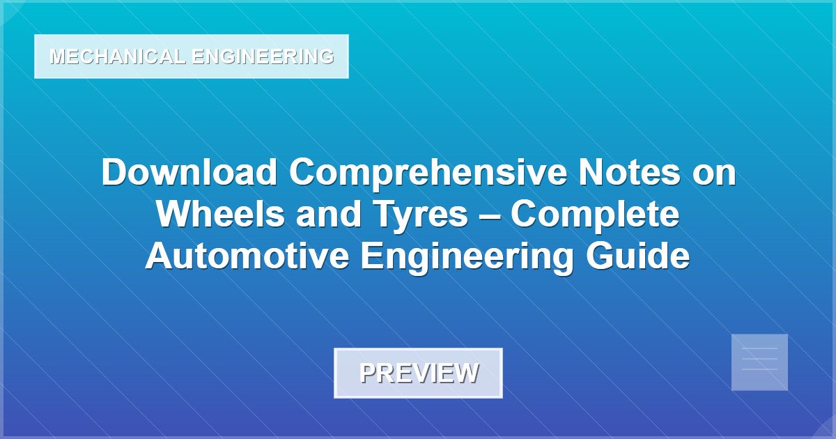 Wheels and Tyres - Document Preview
